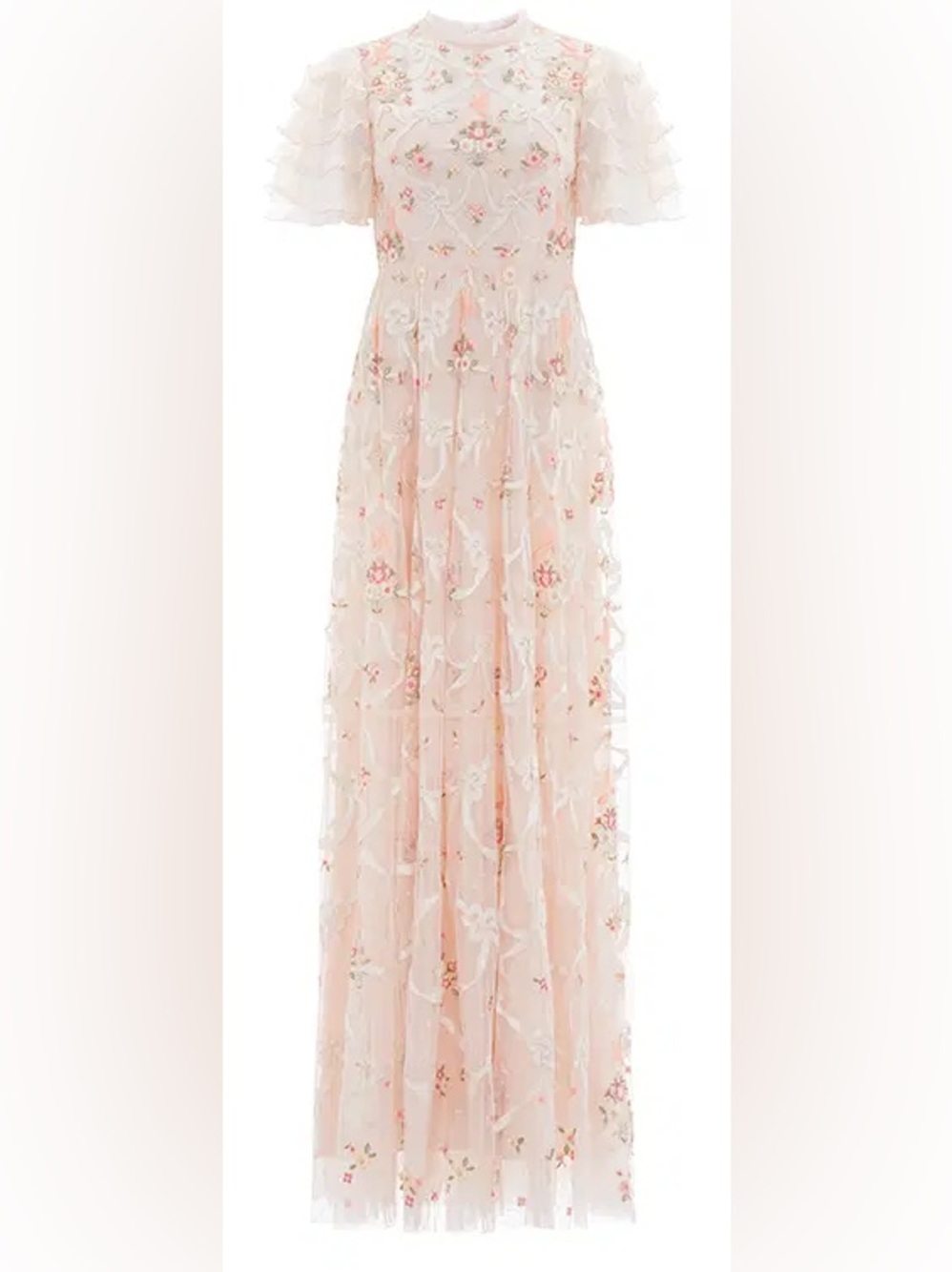 Needle & Thread | Isadora floral tulle maxi dress/gown Womens size 0 embroidered
